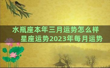 水瓶座本年三月运势怎么样 星座运势2023年每月运势